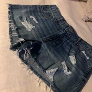 Distressed Denim Shorts